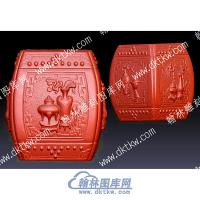 博古绣墩石雕石凳立体圆雕图（SDSD-001）