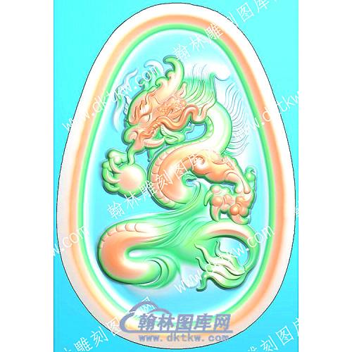 挂件龙精雕图（GJLF-024）