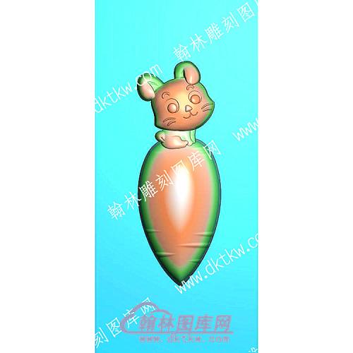 挂件萝卜兔子精雕图（GJDW-108）