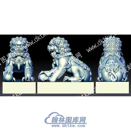 故宫铜狮狮子立体圆雕图（DWSZ-022）