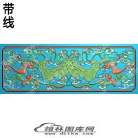 中式祥云蝙蝠对称中式动物精雕图（ZSDW-628）