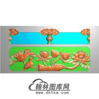 荷花碑板精雕图（MBBB-1573）
