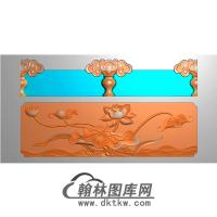 荷花无线碑板精雕图（MBBB-1583）