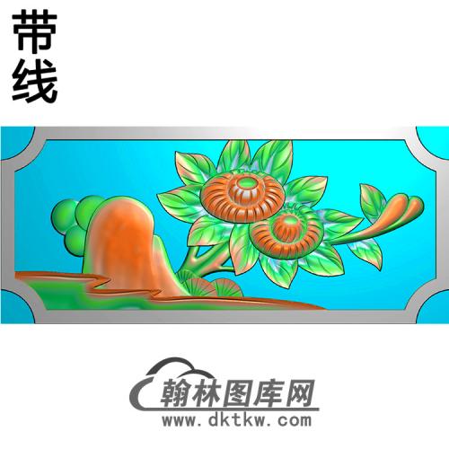 菊花碑板精雕图（MBBB-1586）