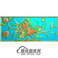荷花无线碑板精雕图（MBBB-1600）