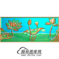 荷花碑板精雕图（MBBB-1603）