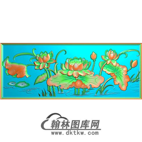 荷花碑板精雕图（MBBB-1606）