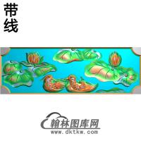 荷花鸳鸯碑板精雕图（MBBB-1632）