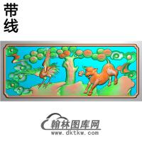 松鹤碑板精雕图（MBBB-1641）