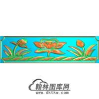 荷花无线碑板精雕图（MBBB-1642）