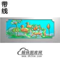 荷花鸳鸯碑板精雕图（MBBB-1649）