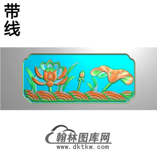 荷花碑板精雕图（MBBB-1651）