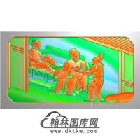 人物无线碑板精雕图（MBBB-1669）