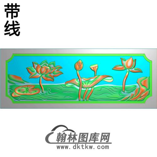 荷花碑板精雕图（MBBB-1681）