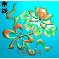 荷花碑板精雕图（MBBB-1703）