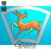 鹿碑板精雕图（MBBB-1737）
