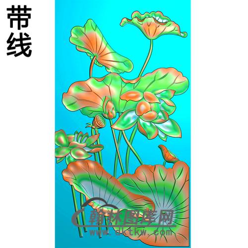 荷花碑板精雕图（MBBB-1761）