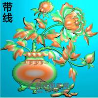 花瓶碑板精雕图（MBBB-1764）