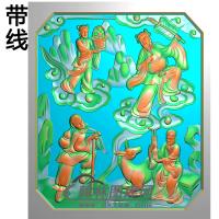 八仙碑板精雕图（MBBB-1819）