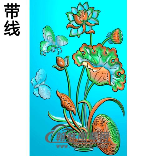 荷花碑板精雕图（MBBB-1924）