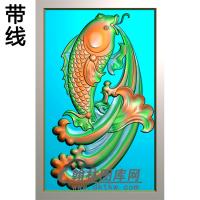 鱼碑板精雕图（MBBB-2030）