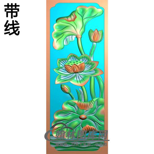 荷花碑板精雕图（MBBB-2056）