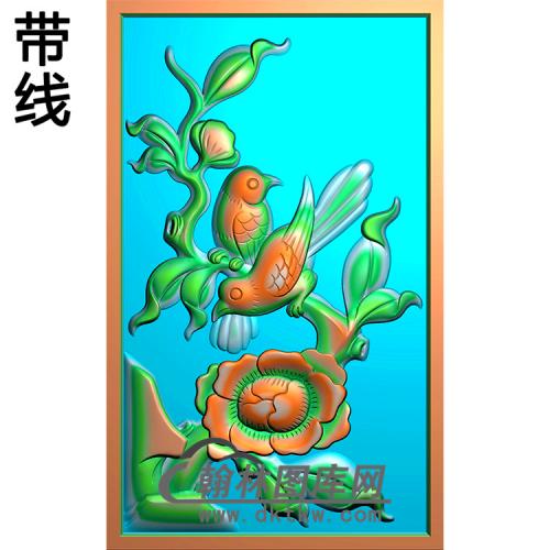 鸟碑板精雕图（MBBB-2062）