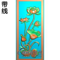 荷花碑板精雕图（MBBB-2067）