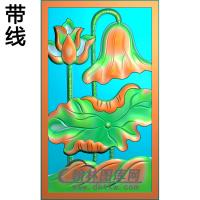 荷花碑板精雕图（MBBB-2069）