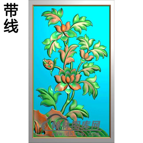 花草碑板精雕图（MBBB-2088）