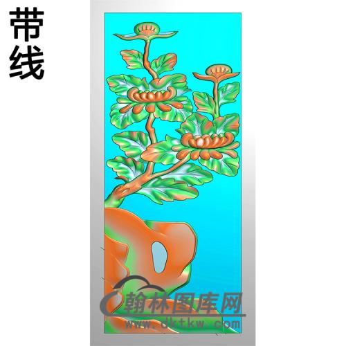 菊花碑板精雕图 （MBBB-2099）