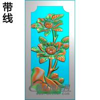 牡丹碑板精雕图（MBBB-2102）