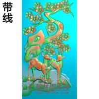 梅花鹿碑板精雕图（MBBB-2108）