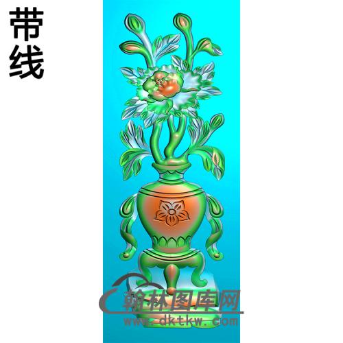 花瓶碑板精雕图（MBBB-2115）