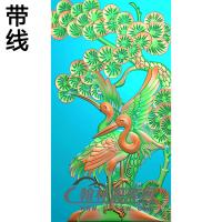 松鹤碑板精雕图（MBBB-2117）