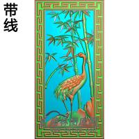 竹子鹤碑板精雕图 （MBBB-2139）