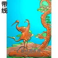 松鹤碑板精雕图（MBBB-2140）