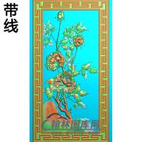 牡丹碑板精雕图（MBBB-2200）
