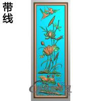 荷花碑板精雕图（MBBB-2210）