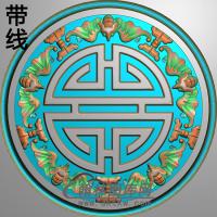 圆蝙蝠碑板精雕图（MBBB-2233）