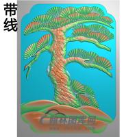 松树碑板精雕图（MBBB-2248）
