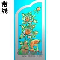 牡丹鱼耳朵精雕图（MBED-0718）