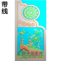 孔雀抱鼓精雕图（MBBG-0833）