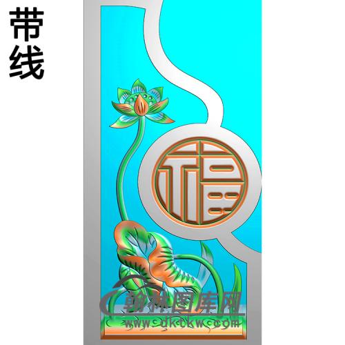 荷花抱鼓精雕图 （MBBG-0834）