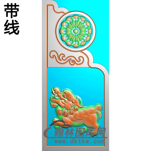 狮子抱鼓精雕图  （MBBG-0846）