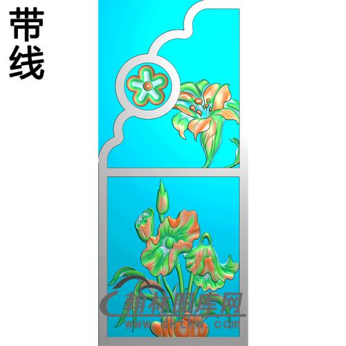 荷花抱鼓精雕图（MBBG-0847）