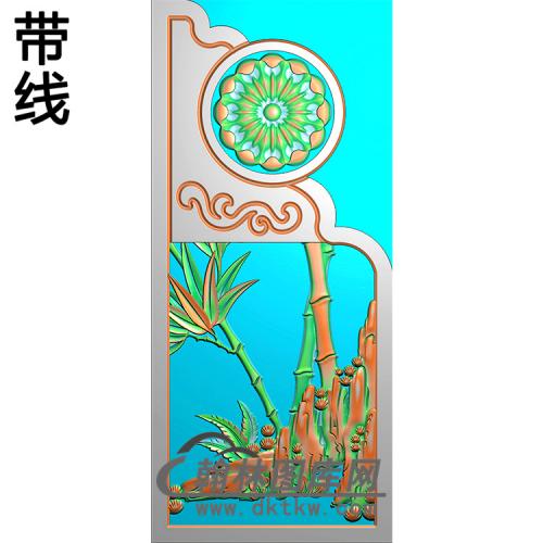 竹子抱鼓精雕图（MBBG-0852）