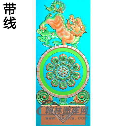 狮子抱鼓精雕图  （MBBG-0858）