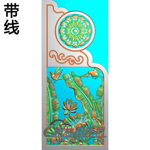 花草抱鼓精雕图（MBBG-0865 ）