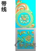 花鸟抱鼓精雕图（MBBG-0871 ）